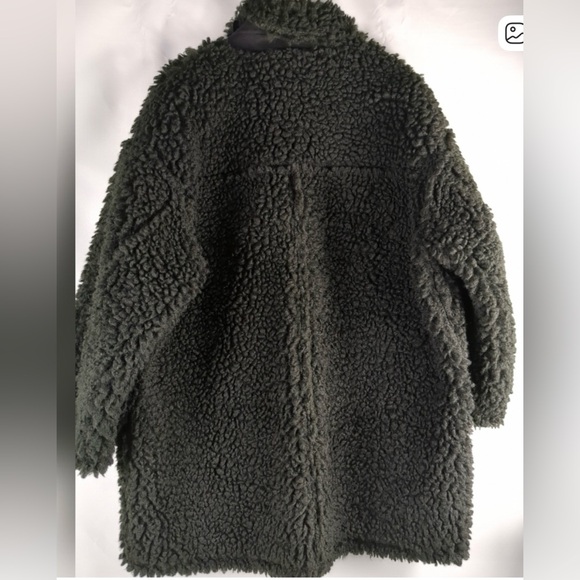 Stand Studio Gwen Faux Shearling Fur Oversized Coat Black - Picture 4 of 7